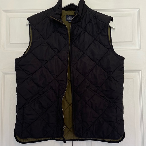 J. Crew Authentic Outerwear Vest Men's Small Quilted full zip black - Picture 3 of 10